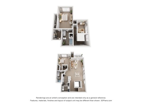 Floor plan for 3 beds, 2 baths, 1671 sqft